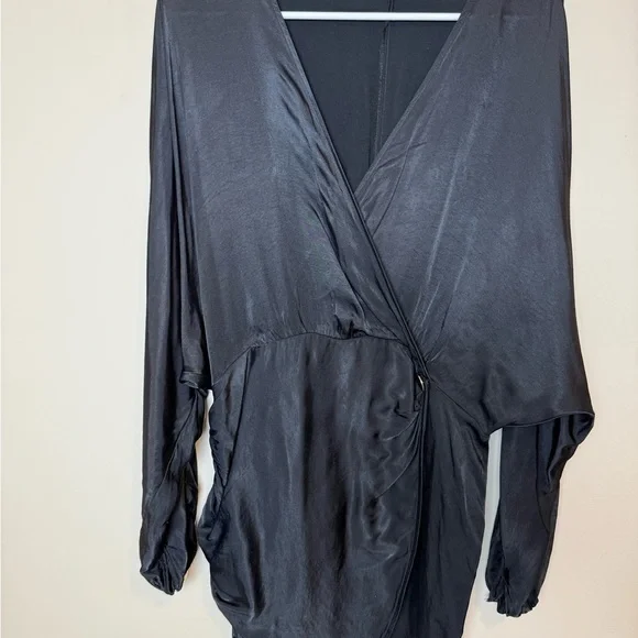 Zara black satin dress . Size X-Large - Picture 3 of 5